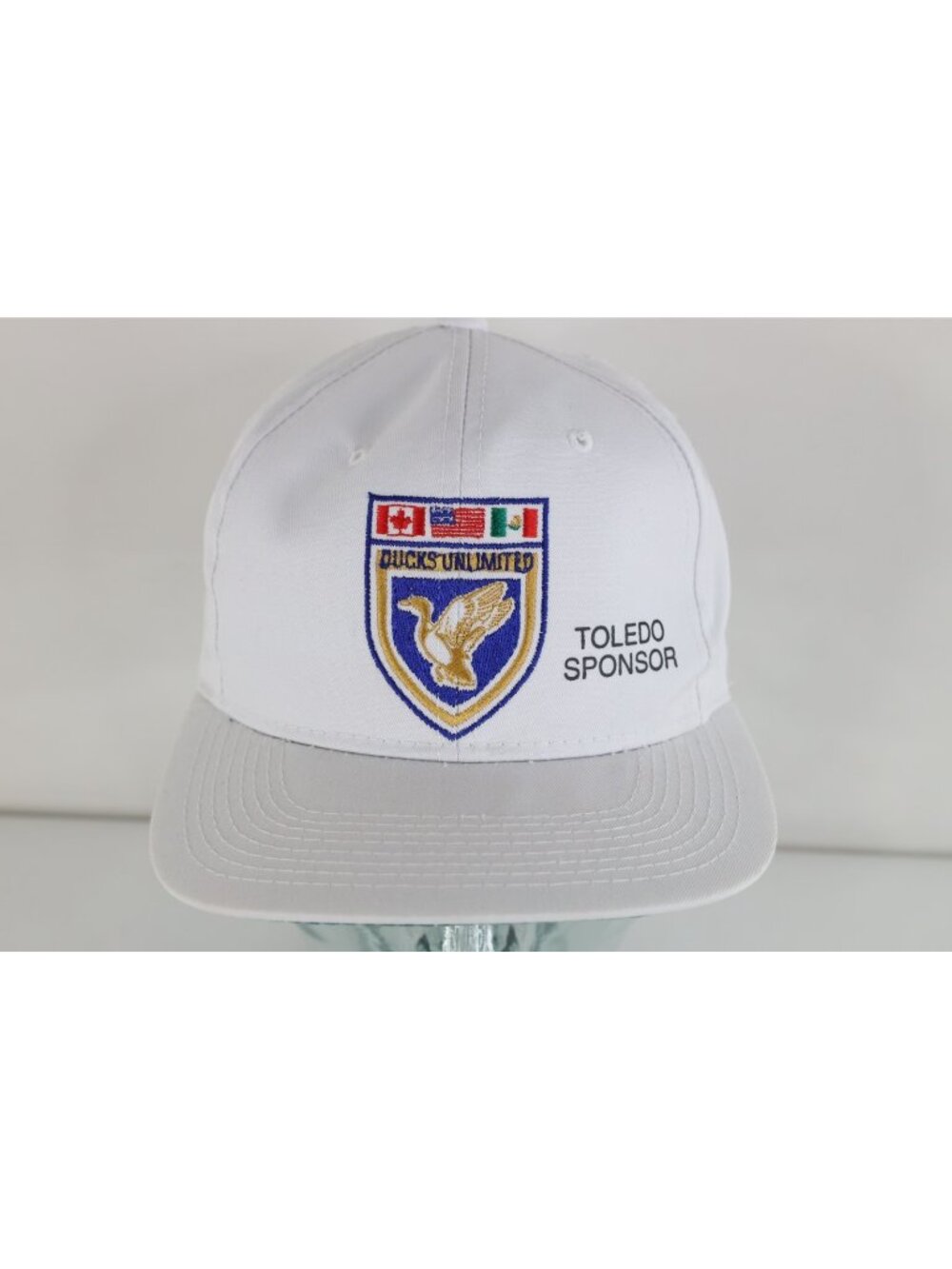 Vintage 90s Spell Out Ducks Unlimited Shield Crest Toledo Sponsor Snapback Hat